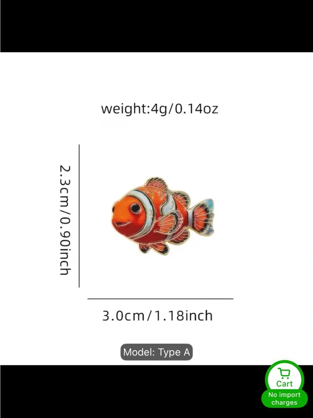 Clownfish Enamel Pin - Orange Fish Brooch
